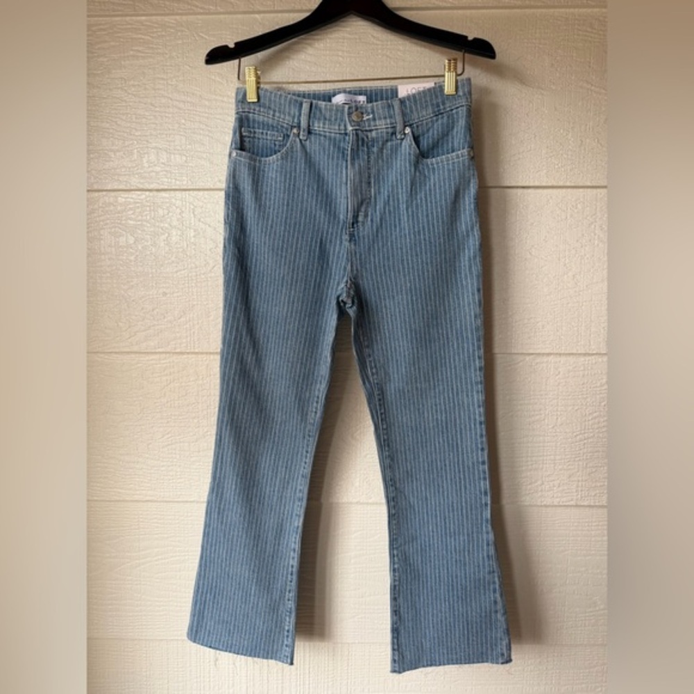 LOFT  26 High Rise Kick Crop Pinstripe Jeans NWT